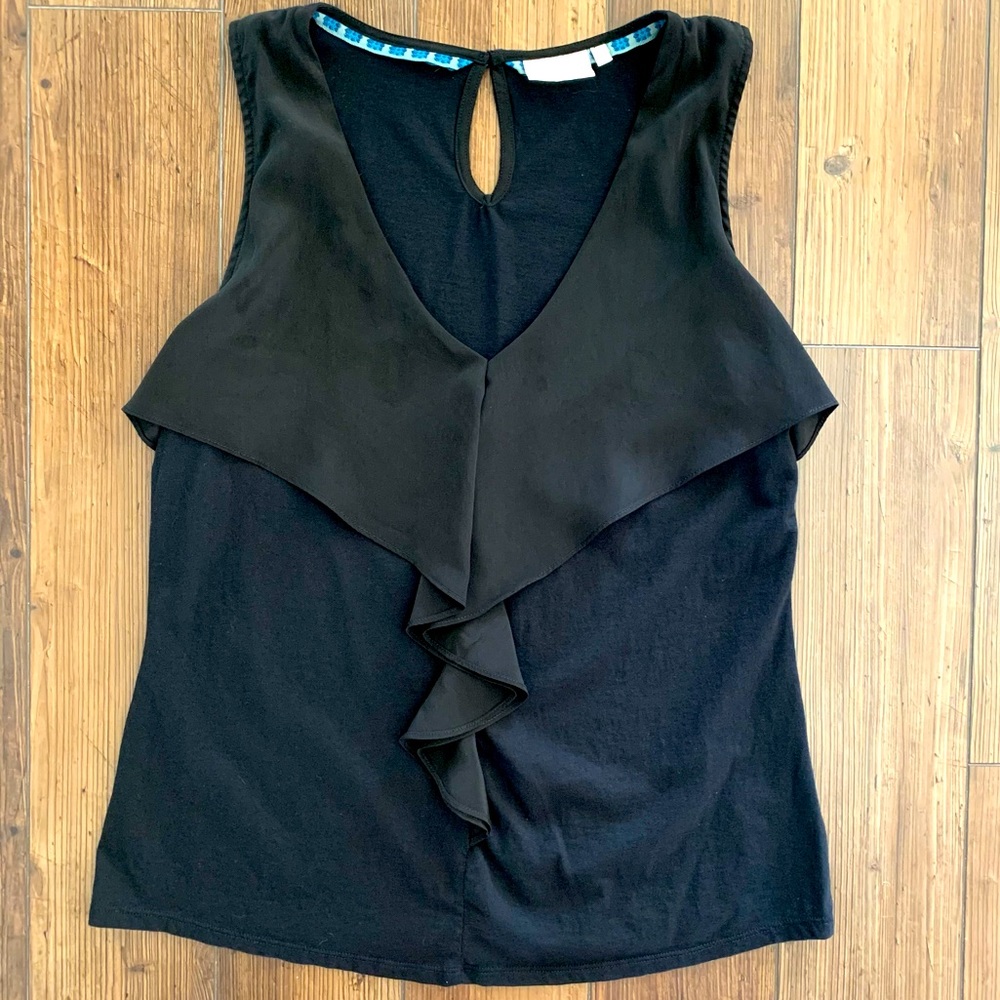 Black Anthropologie Ruffle Tank